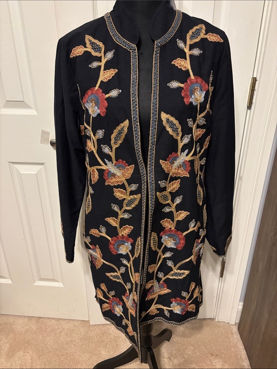 Soft Surroundings Jackets & Blazers - Soft Surroundings Embroidered Open Front Duster